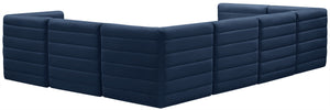 Quincy Velvet / Engineered Wood / Foam Contemporary Navy Velvet Modular Sectional - 126" W x 95" D x 30.5" H