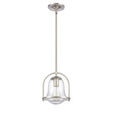 Connection 8'' Wide 1-Light Mini Pendant - Satin Nickel