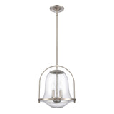 Connection 12'' Wide 2-Light Pendant - Satin Nickel