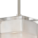 Ice Blocks 6'' Wide 1-Light Mini Pendant - Satin Nickel