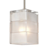 Ice Blocks 6'' Wide 1-Light Mini Pendant - Satin Nickel