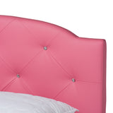 Canterbury Contemporary Glam Pink Faux Leather Upholstered Queen Size 3-Piece Bedroom Set