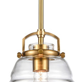 Current 8'' Wide 1-Light Pendant - Satin Brass