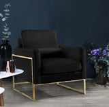 Mila Velvet / Engineered Wood / Stainless Steel / Foam Contemporary Black Velvet Chair - 32" W x 36.5" D x 35" H