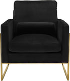 Mila Velvet / Engineered Wood / Stainless Steel / Foam Contemporary Black Velvet Chair - 32" W x 36.5" D x 35" H