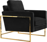 Mila Velvet / Engineered Wood / Stainless Steel / Foam Contemporary Black Velvet Chair - 32" W x 36.5" D x 35" H