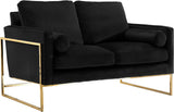 Mila Velvet Contemporary Loveseat