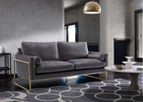 Mila Velvet / Engineered Wood / Stainless Steel / Foam Contemporary Grey Velvet Sofa - 80" W x 36.5" D x 35" H