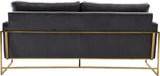 Mila Velvet / Engineered Wood / Stainless Steel / Foam Contemporary Grey Velvet Sofa - 80" W x 36.5" D x 35" H