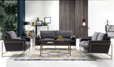 Mila Velvet / Engineered Wood / Stainless Steel / Foam Contemporary Grey Velvet Sofa - 80" W x 36.5" D x 35" H