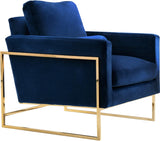 Mila Velvet / Engineered Wood / Stainless Steel / Foam Contemporary Navy Velvet Chair - 32" W x 36.5" D x 35" H