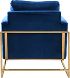 Mila Velvet / Engineered Wood / Stainless Steel / Foam Contemporary Navy Velvet Chair - 32" W x 36.5" D x 35" H