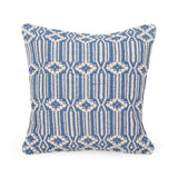 Brampton Modern Handcrafted Fabric Throw Pillow, Blue and White Noble House