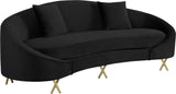 Serpentine Velvet Contemporary Sofa