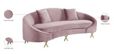 Serpentine Velvet / Engineered Wood / Steel Contemporary Pink Velvet Sofa - 89.5" W x 39.5" D x 34" H