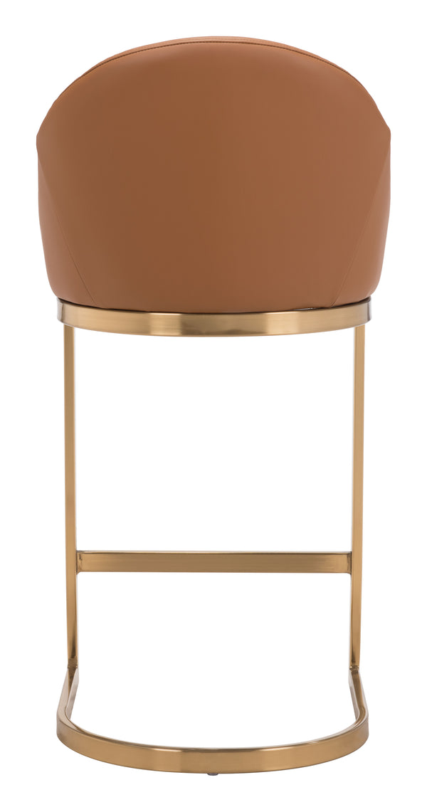 Zuo Modern Scott 100% Polyurethane, Plywood, Steel Modern Commercial Grade Counter Stool Tan, Gold 100% Polyurethane, Plywood, Steel