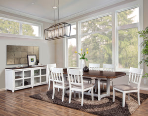 Alpine Furniture Donham Two Tone Dining Table 3737-01 Mystic Brown & White Pine Solids & Veneer 42 x 78-96 x 30.5