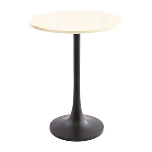 Sagebrook Home Contemporary Metal/marble, 23"h Accent Table, Black Kd 16903 Black Metal