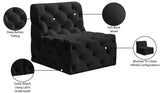 Tuft Velvet / Engineered Wood / Foam Contemporary Black Velvet Armless Chair - 29" W x 35" D x 32" H