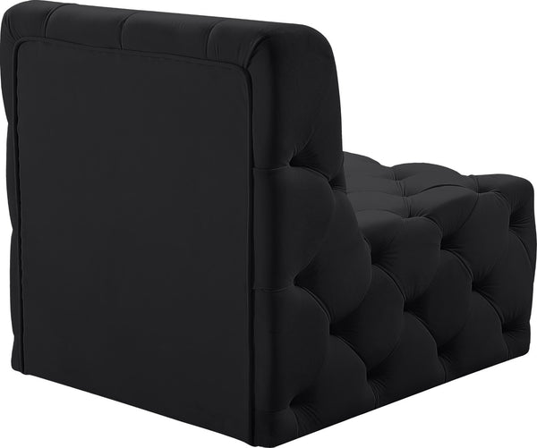 Tuft Velvet / Engineered Wood / Foam Contemporary Black Velvet Armless Chair - 29" W x 35" D x 32" H