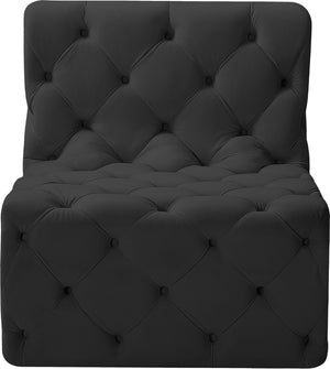 Tuft Velvet / Engineered Wood / Foam Contemporary Black Velvet Armless Chair - 29" W x 35" D x 32" H
