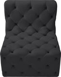 Tuft Velvet / Engineered Wood / Foam Contemporary Black Velvet Armless Chair - 29" W x 35" D x 32" H