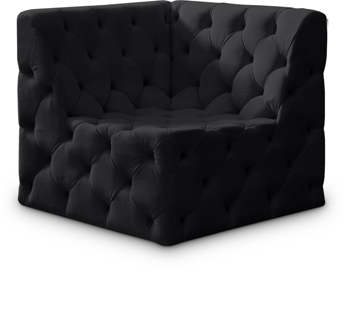 Meridian Furniture Tuft Velvet Corner Chair - Thumbnail 4