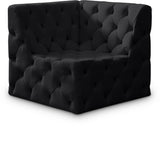 Tuft Velvet / Engineered Wood / Foam Contemporary Black Velvet Corner Chair - 35" W x 35" D x 32" H
