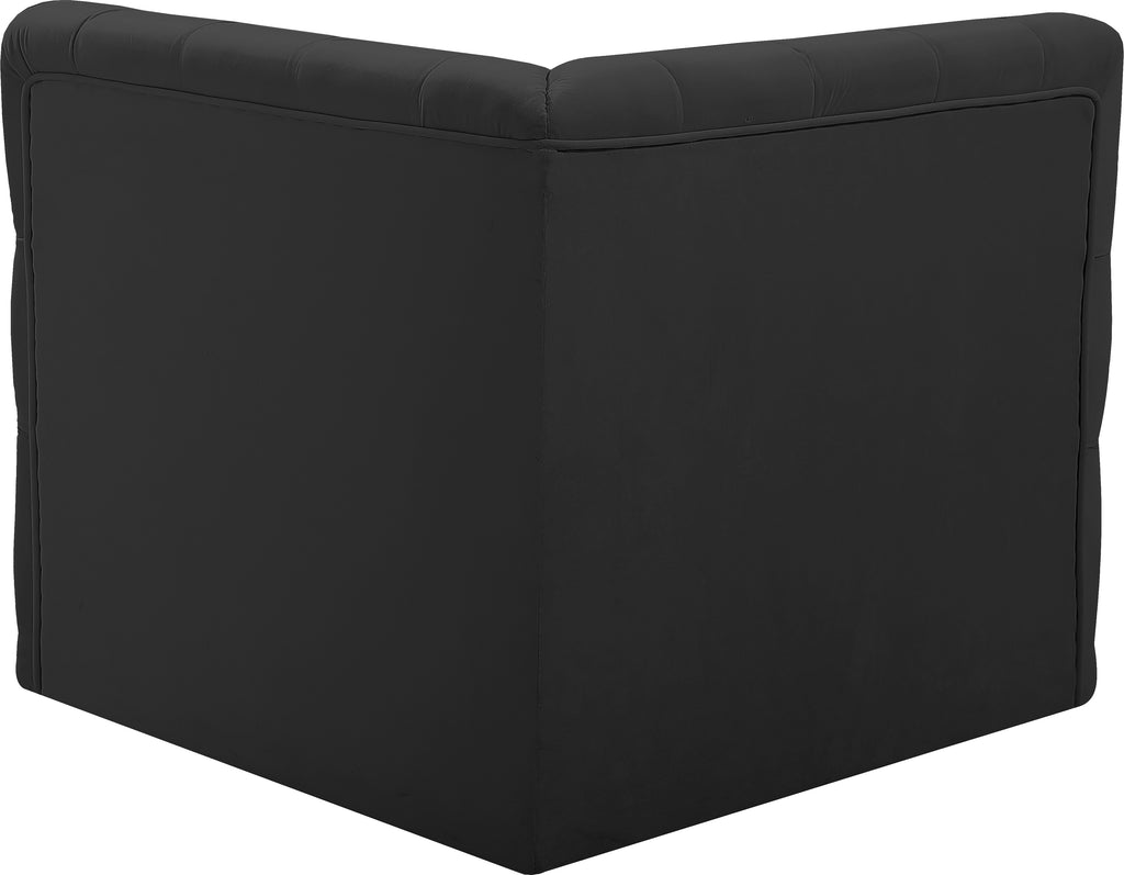 Tuft Velvet / Engineered Wood / Foam Contemporary Black Velvet Corner Chair - 35" W x 35" D x 32" H
