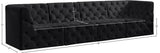Tuft Velvet / Engineered Wood / Foam Contemporary Black Velvet Modular Sofa - 128" W x 35" D x 32" H