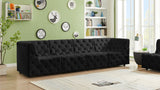 Tuft Velvet / Engineered Wood / Foam Contemporary Black Velvet Modular Sofa - 128" W x 35" D x 32" H
