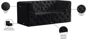 Tuft Velvet / Engineered Wood / Foam Contemporary Black Velvet Modular Sofa - 70" W x 35" D x 32" H