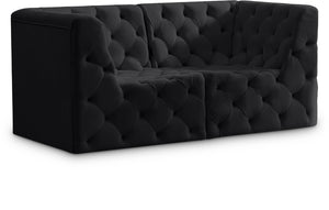 Tuft Velvet / Engineered Wood / Foam Contemporary Black Velvet Modular Sofa - 70" W x 35" D x 32" H