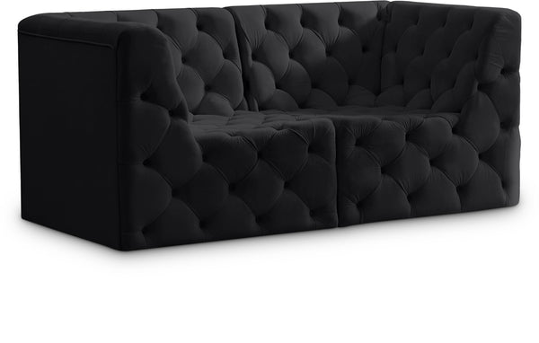 Tuft Velvet / Engineered Wood / Foam Contemporary Black Velvet Modular Sofa - 70" W x 35" D x 32" H