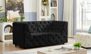 Tuft Velvet / Engineered Wood / Foam Contemporary Black Velvet Modular Sofa - 70" W x 35" D x 32" H