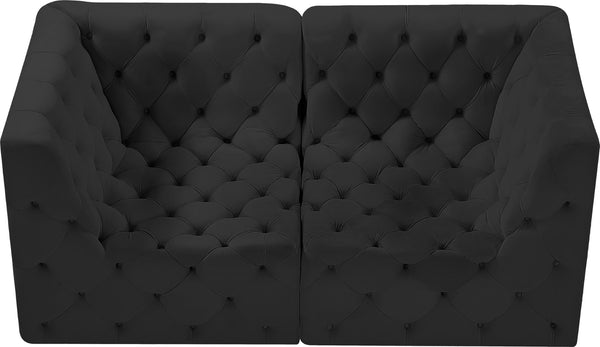 Tuft Velvet / Engineered Wood / Foam Contemporary Black Velvet Modular Sofa - 70" W x 35" D x 32" H