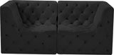 Tuft Velvet / Engineered Wood / Foam Contemporary Black Velvet Modular Sofa - 70" W x 35" D x 32" H