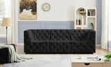 Tuft Velvet / Engineered Wood / Foam Contemporary Black Velvet Modular Sofa - 99" W x 35" D x 32" H
