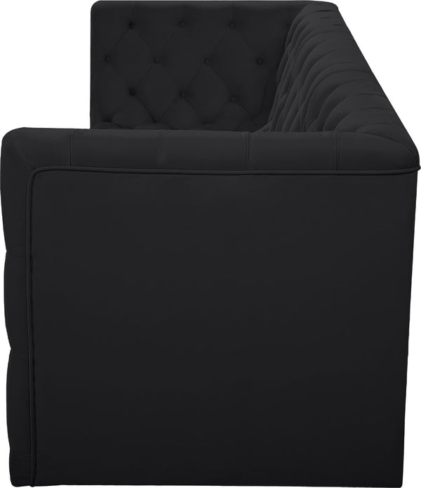 Tuft Velvet / Engineered Wood / Foam Contemporary Black Velvet Modular Sofa - 99" W x 35" D x 32" H