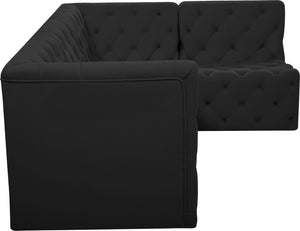 Tuft Velvet / Engineered Wood / Foam Contemporary Black Velvet Modular Sectional - 99" W x 64" D x 32" H