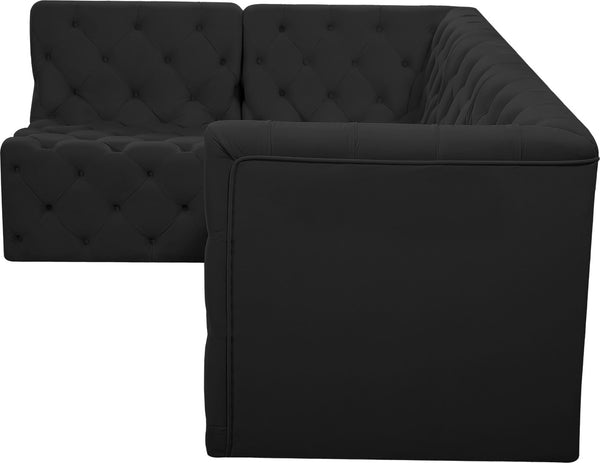 Tuft Velvet / Engineered Wood / Foam Contemporary Black Velvet Modular Sectional - 99" W x 64" D x 32" H