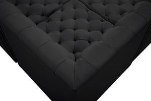 Tuft Velvet / Engineered Wood / Foam Contemporary Black Velvet Modular Sectional - 99" W x 64" D x 32" H