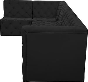Tuft Velvet / Engineered Wood / Foam Contemporary Black Velvet Modular Sectional - 128" W x 64" D x 32" H