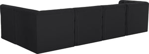 Tuft Velvet / Engineered Wood / Foam Contemporary Black Velvet Modular Sectional - 128" W x 64" D x 32" H