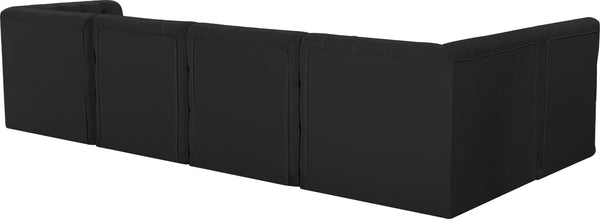 Tuft Velvet / Engineered Wood / Foam Contemporary Black Velvet Modular Sectional - 128" W x 64" D x 32" H