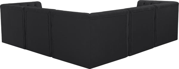 Tuft Velvet / Engineered Wood / Foam Contemporary Black Velvet Modular Sectional - 99" W x 99" D x 32" H