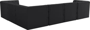 Tuft Velvet / Engineered Wood / Foam Contemporary Black Velvet Modular Sectional - 128" W x 99" D x 32" H