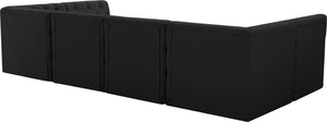 Tuft Velvet / Engineered Wood / Foam Contemporary Black Velvet Modular Sectional - 128" W x 64" D x 32" H