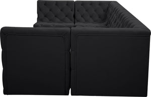Tuft Velvet / Engineered Wood / Foam Contemporary Black Velvet Modular Sectional - 128" W x 64" D x 32" H