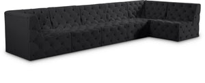Tuft Velvet / Engineered Wood / Foam Contemporary Black Velvet Modular Sectional - 157" W x 64" D x 32" H